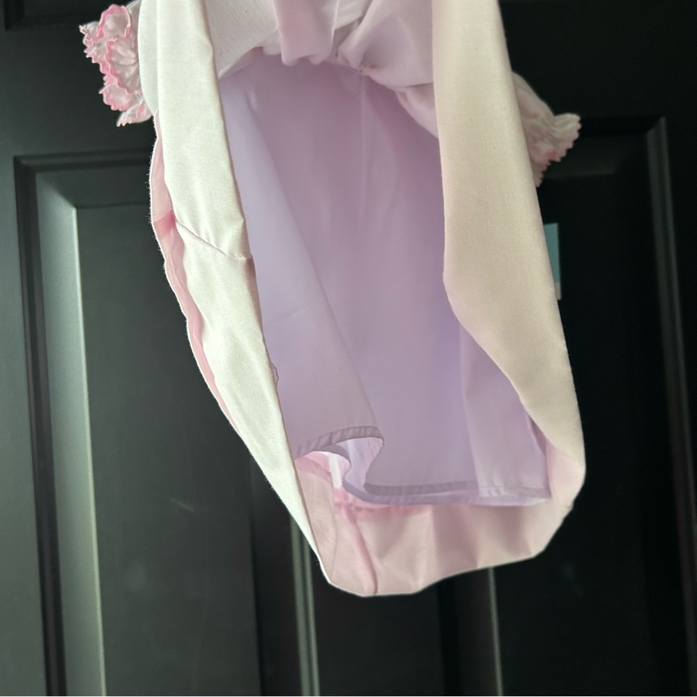 ANAVINI Hand Smocked Light Pink Dress With Crosses Baby Girls Size 9 Months - Picture 5 of 9